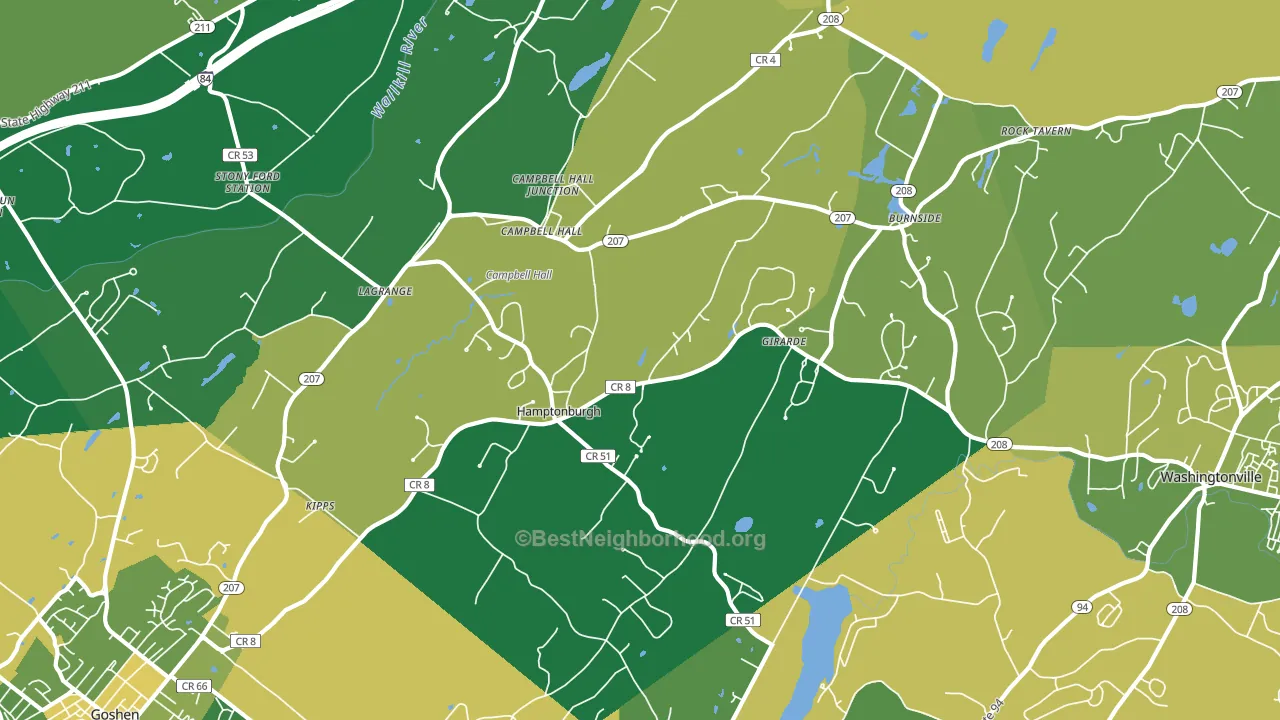 Campbell Hall, NY block-group voter-turnout map