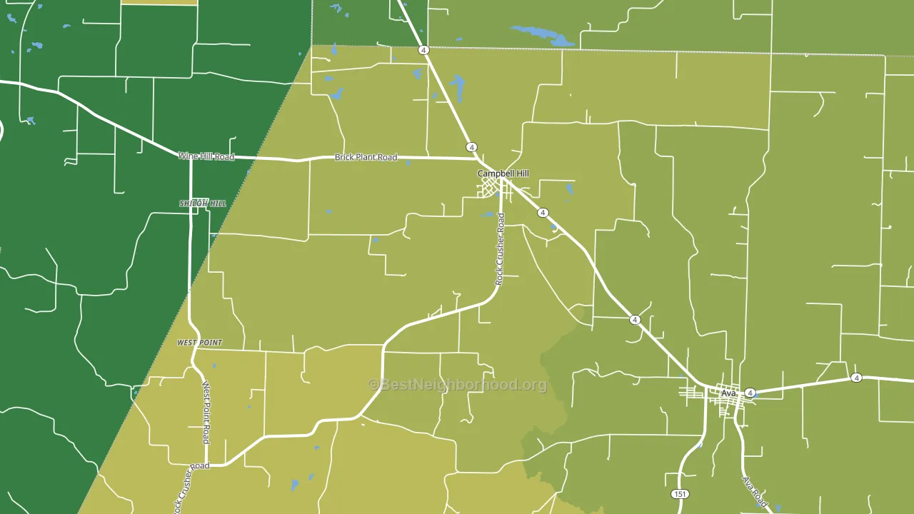 Campbell Hill, IL block-group voter-turnout map