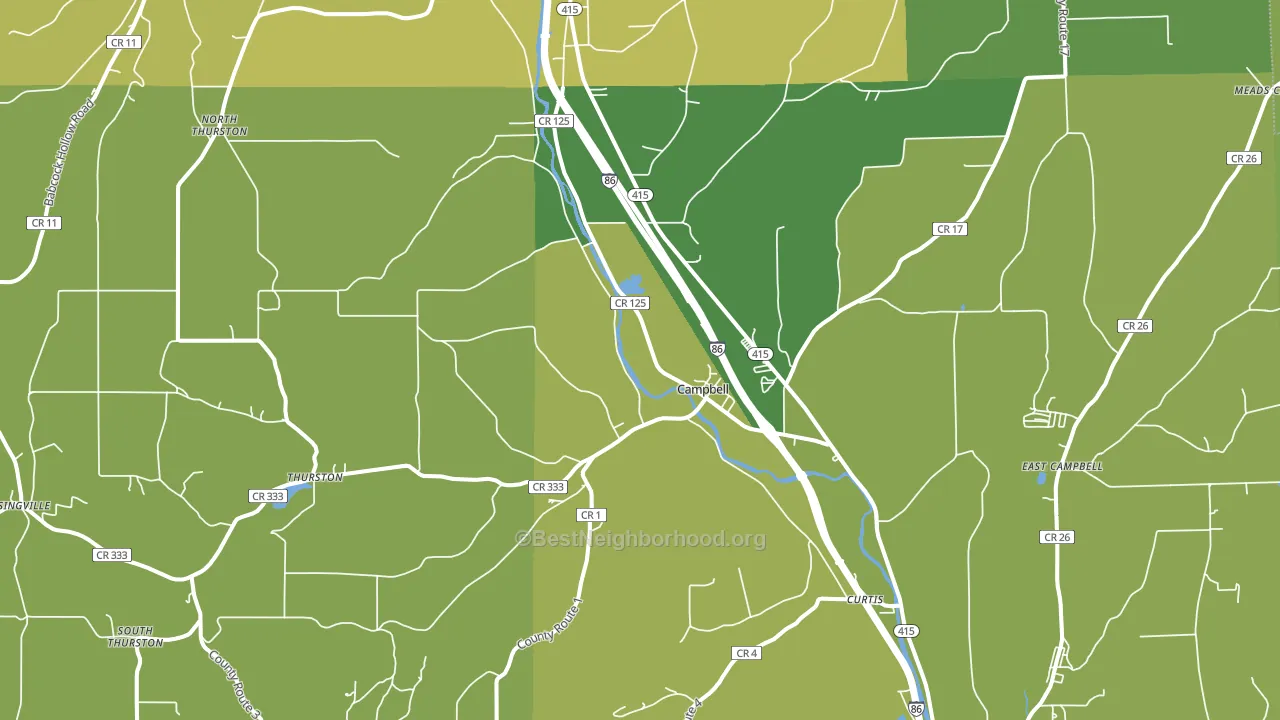 Campbell, NY block-group voter-turnout map