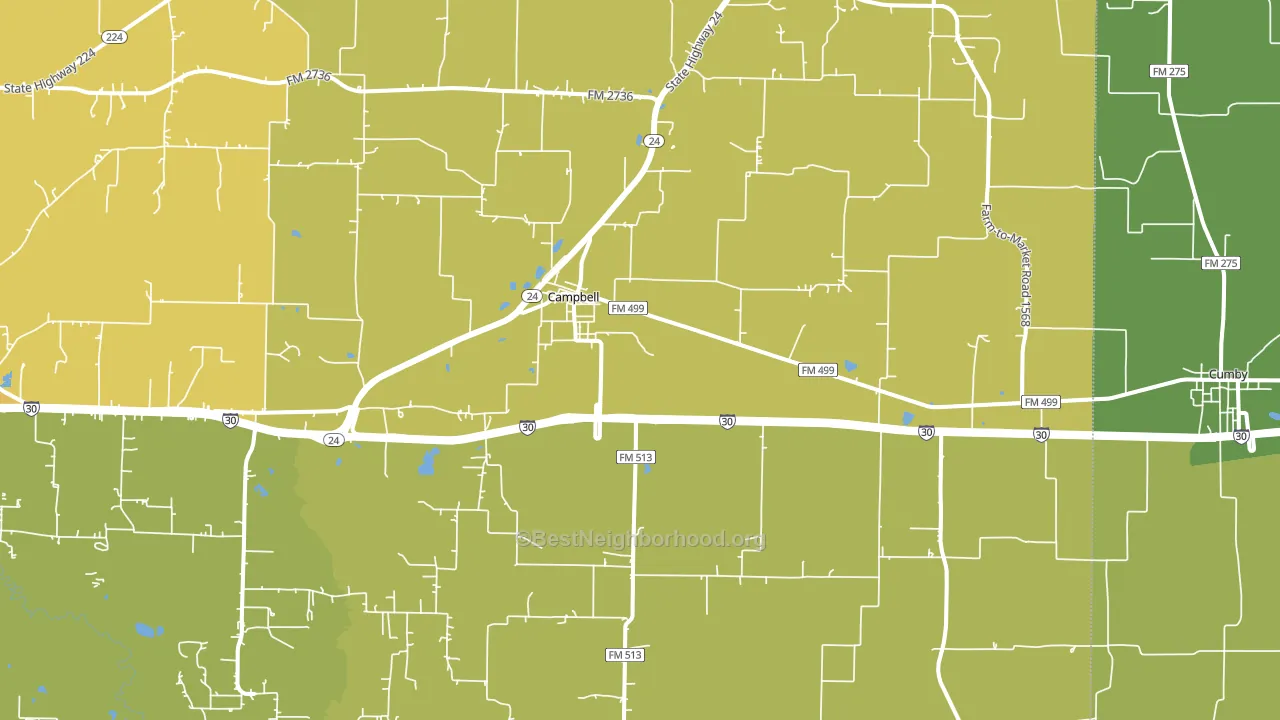 Campbell, TX block-group voter-turnout map