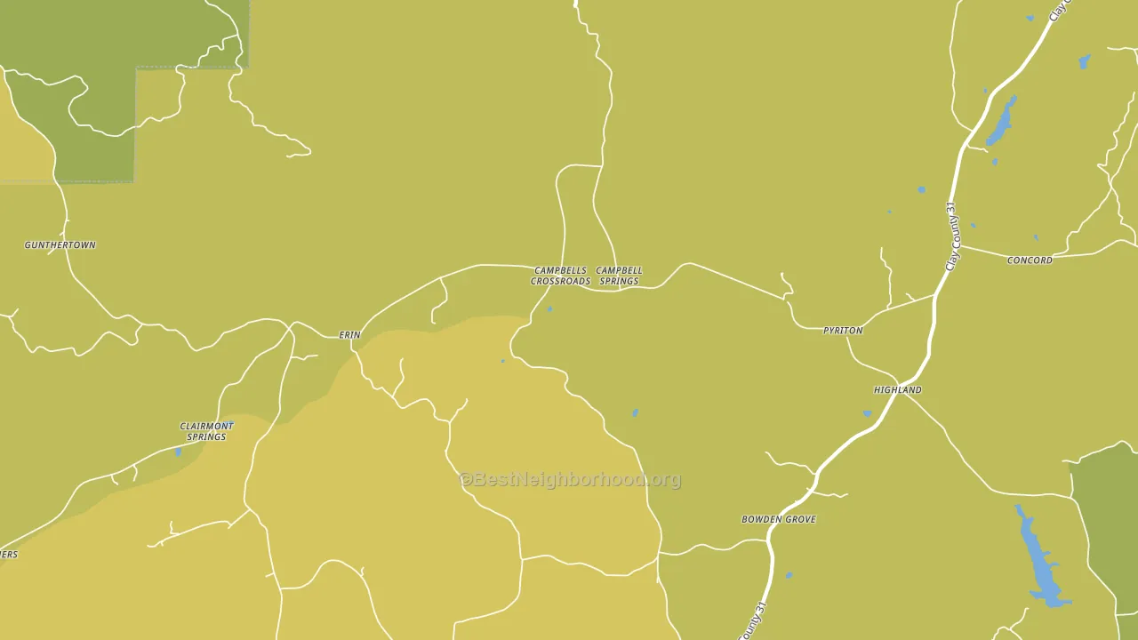 Campbells Crossroads, AL block-group voter-turnout map