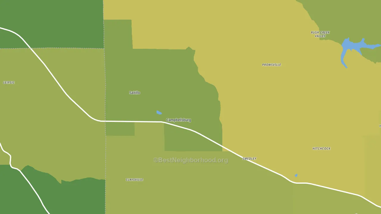 Campbellsburg, IN block-group voter-turnout map