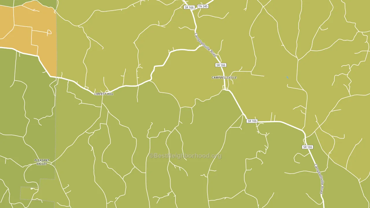 Campbellsville, TN block-group voter-turnout map