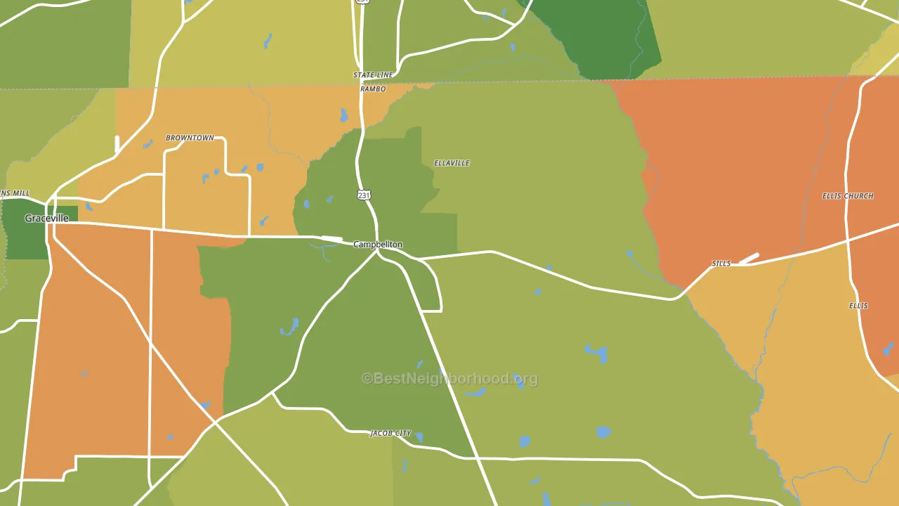 Campbellton, FL block-group voter-turnout map