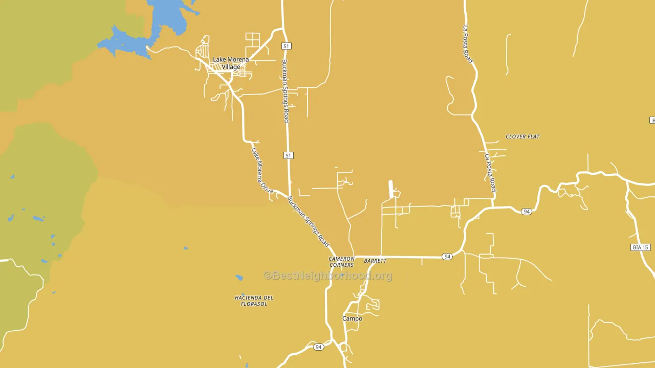 Campo, CA block-group voter-turnout map