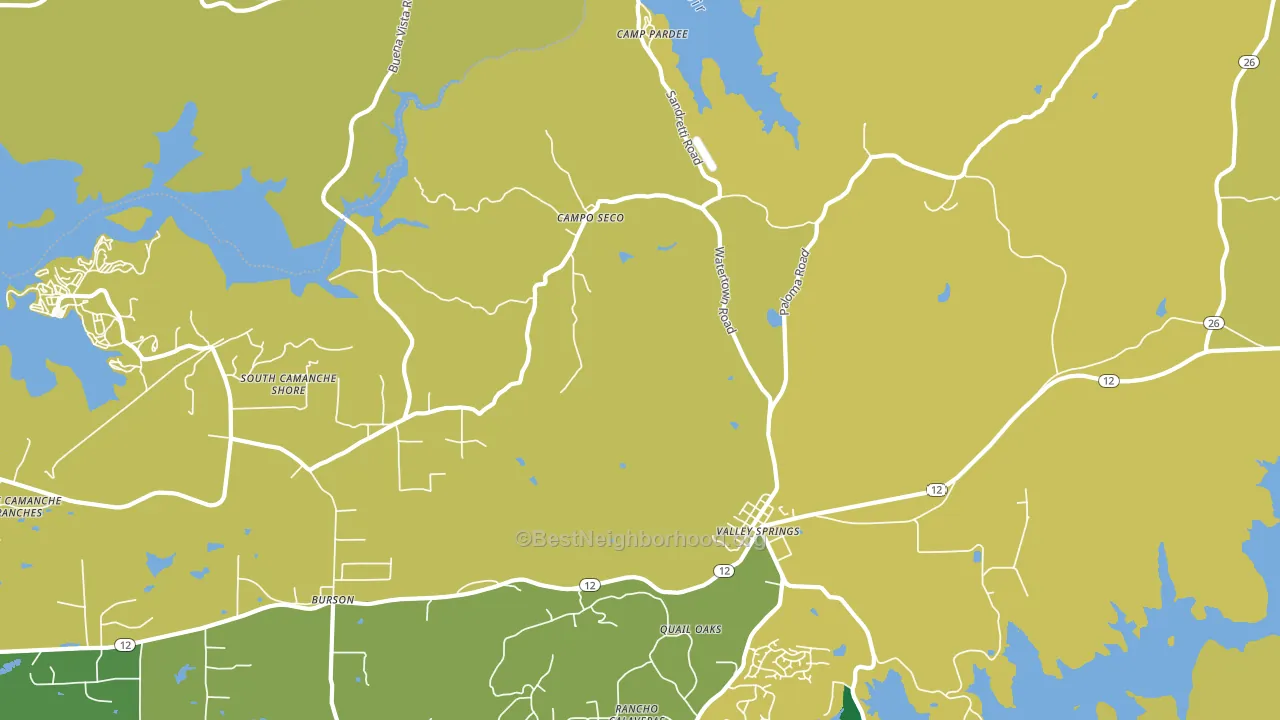 Campo Seco, CA block-group voter-turnout map