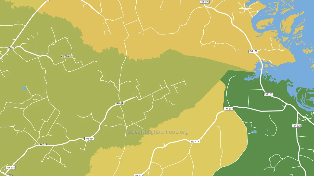 Campti, TX block-group voter-turnout map