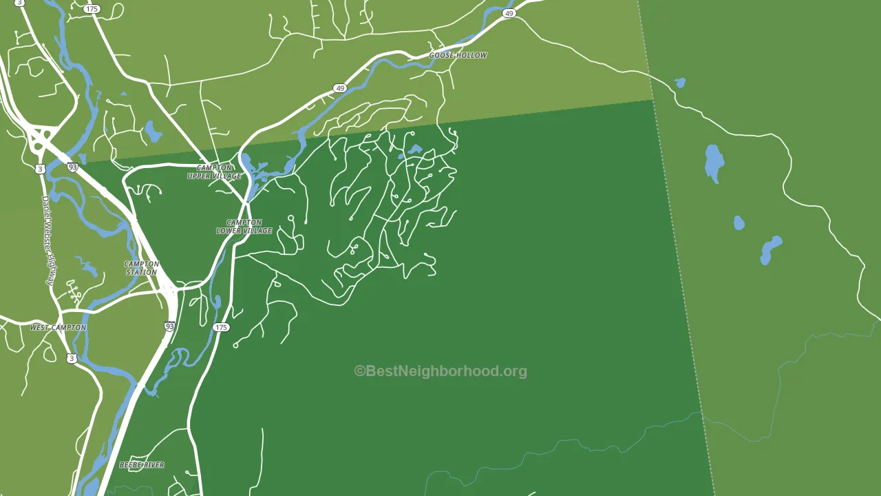 Campton Lower Village, NH block-group voter-turnout map