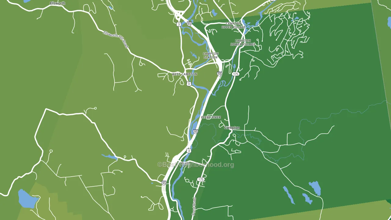 Campton, NH block-group voter-turnout map