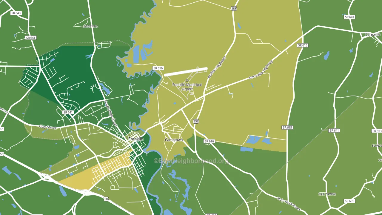 Camptown, VA block-group voter-turnout map