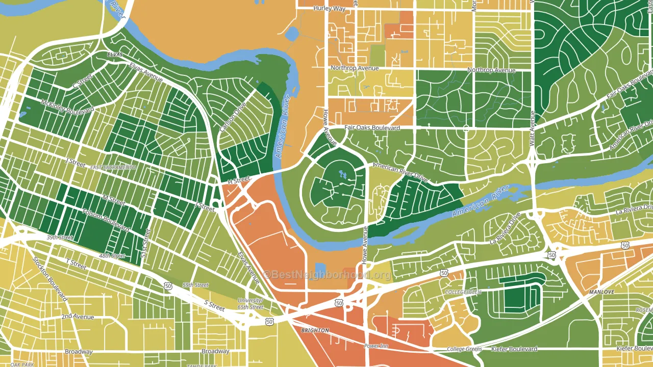 Campus Commons, Sacramento, CA block-group voter-turnout map