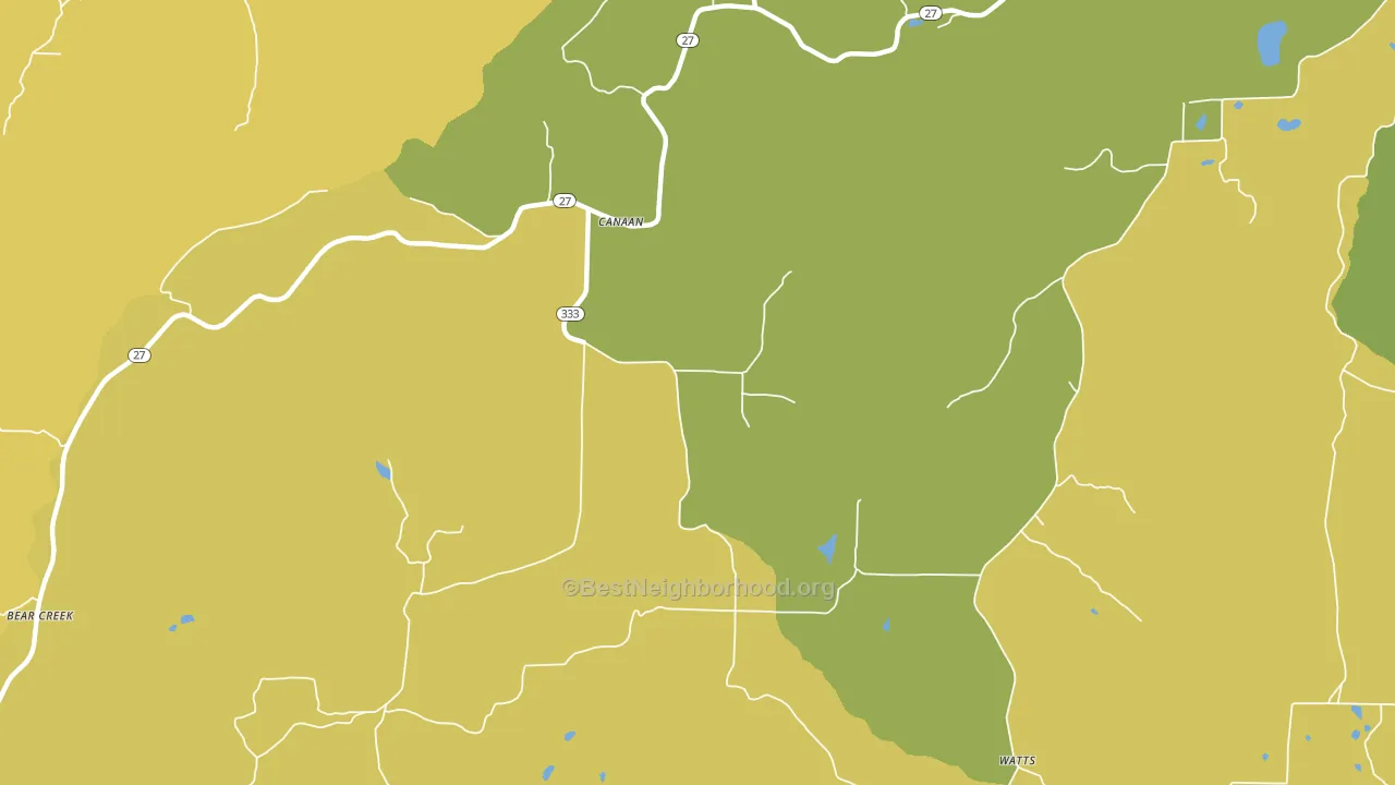 Canaan, AR block-group voter-turnout map