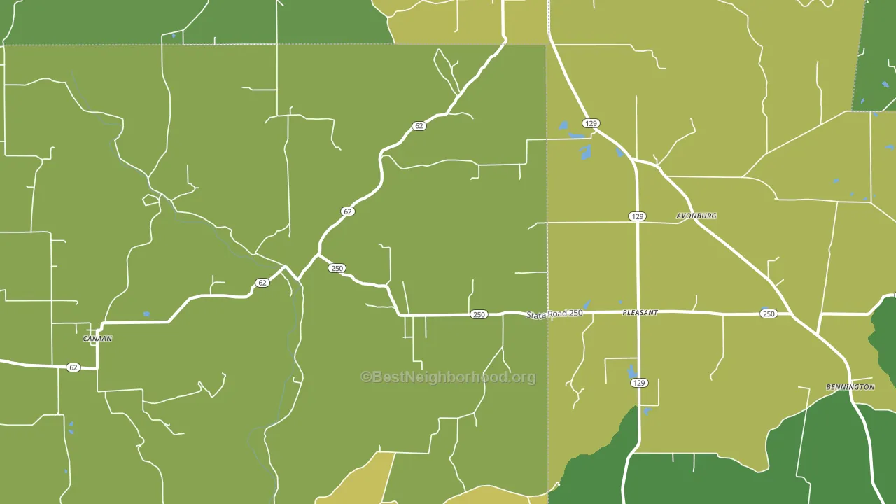 Canaan, IN block-group voter-turnout map