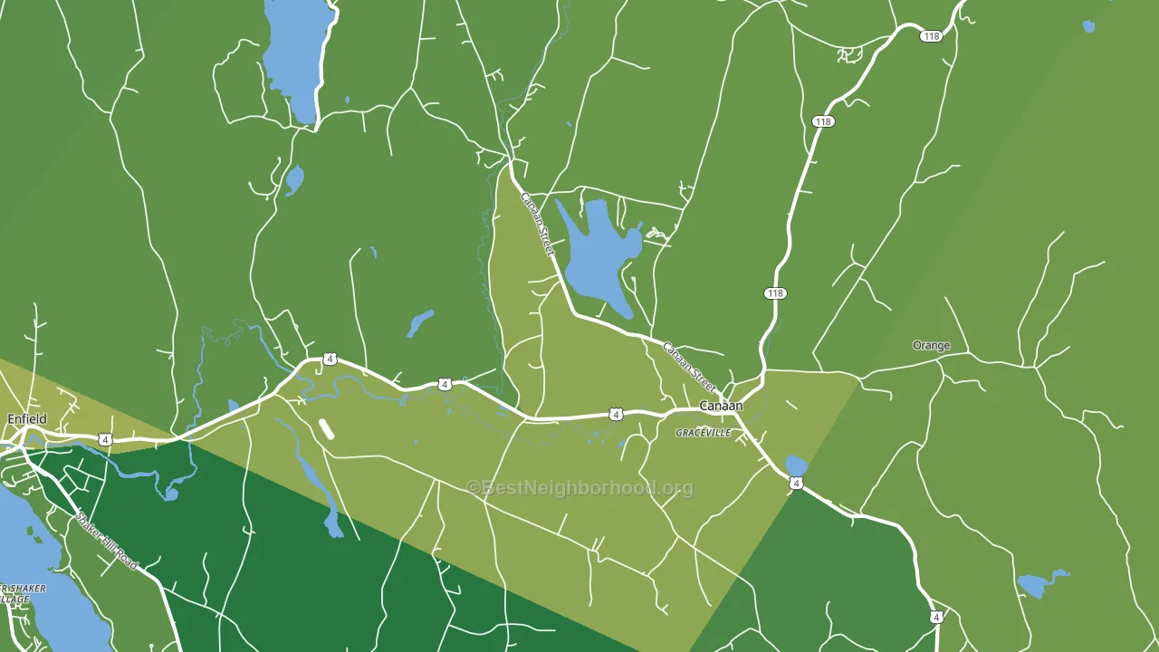 Canaan, NH block-group voter-turnout map
