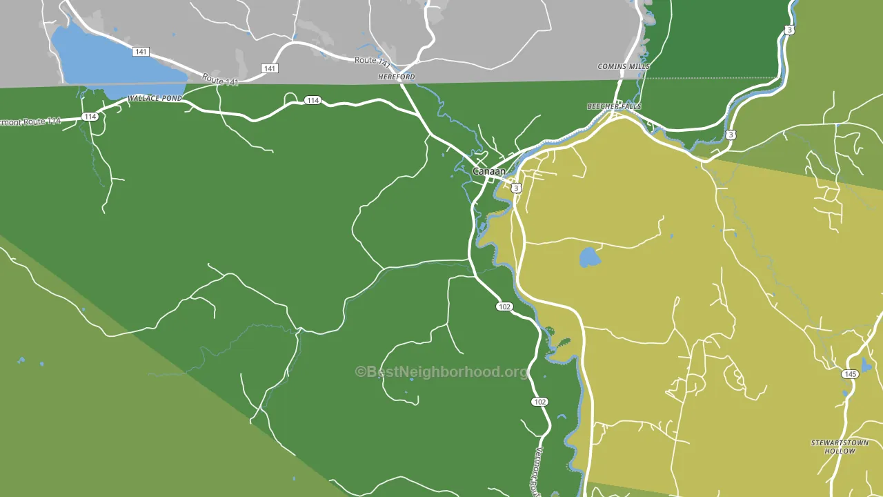 Canaan, VT block-group voter-turnout map