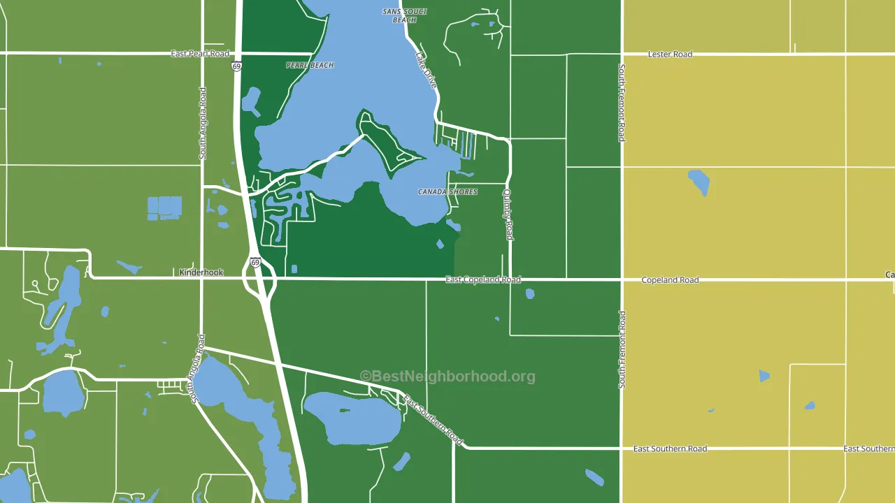 Canada Shores, MI block-group voter-turnout map