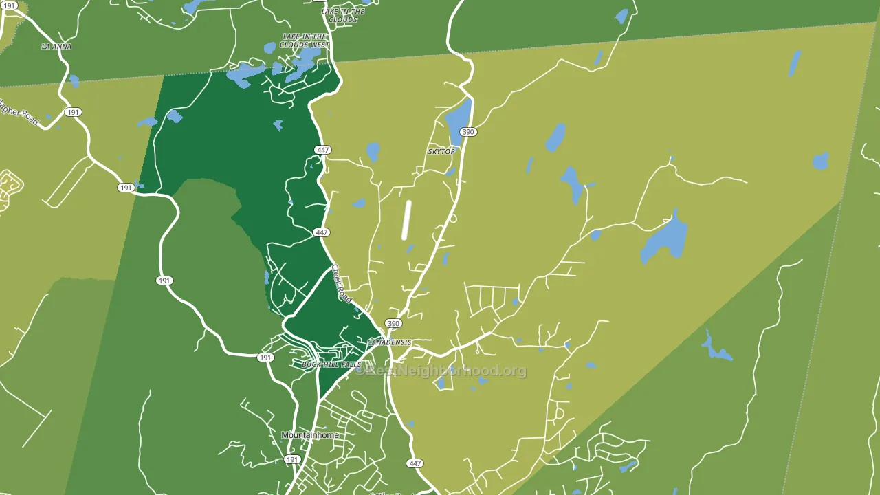 Canadensis, PA block-group voter-turnout map