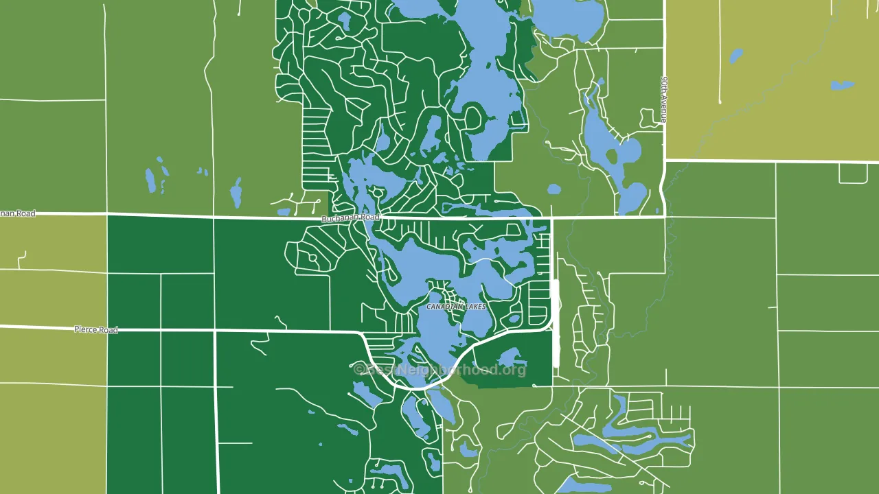 Canadian Lakes, MI block-group voter-turnout map