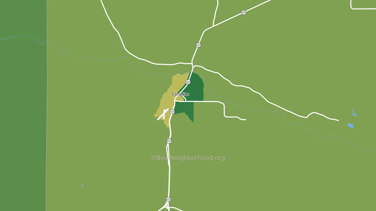 Canadian, TX block-group voter-turnout map