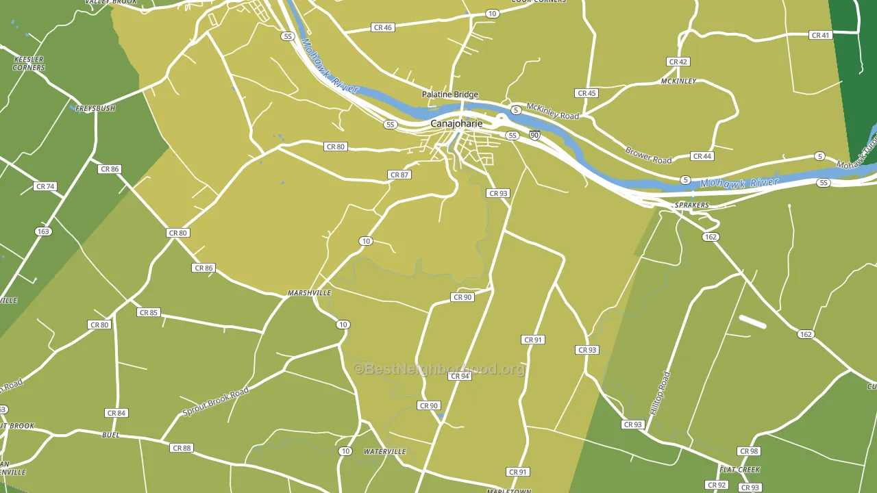 Canajoharie, NY block-group voter-turnout map