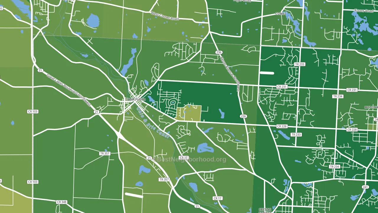 Canal Fulton, OH block-group voter-turnout map