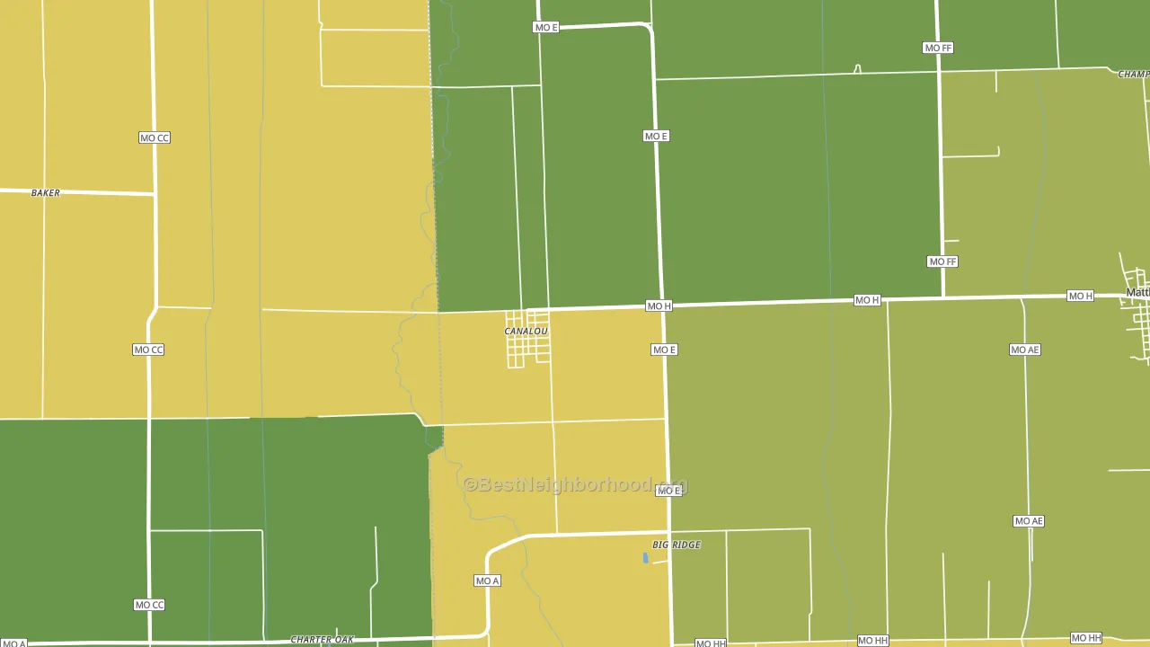 Canalou, MO block-group voter-turnout map