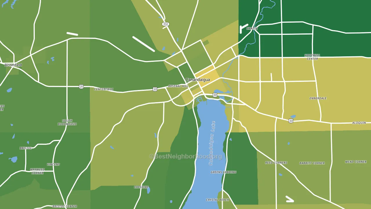 Canandaigua, NY block-group voter-turnout map