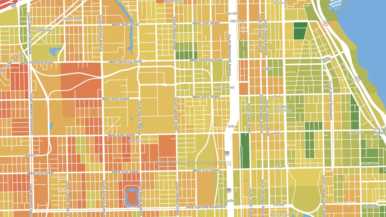 Canaryville, Chicago, IL block-group voter-turnout map