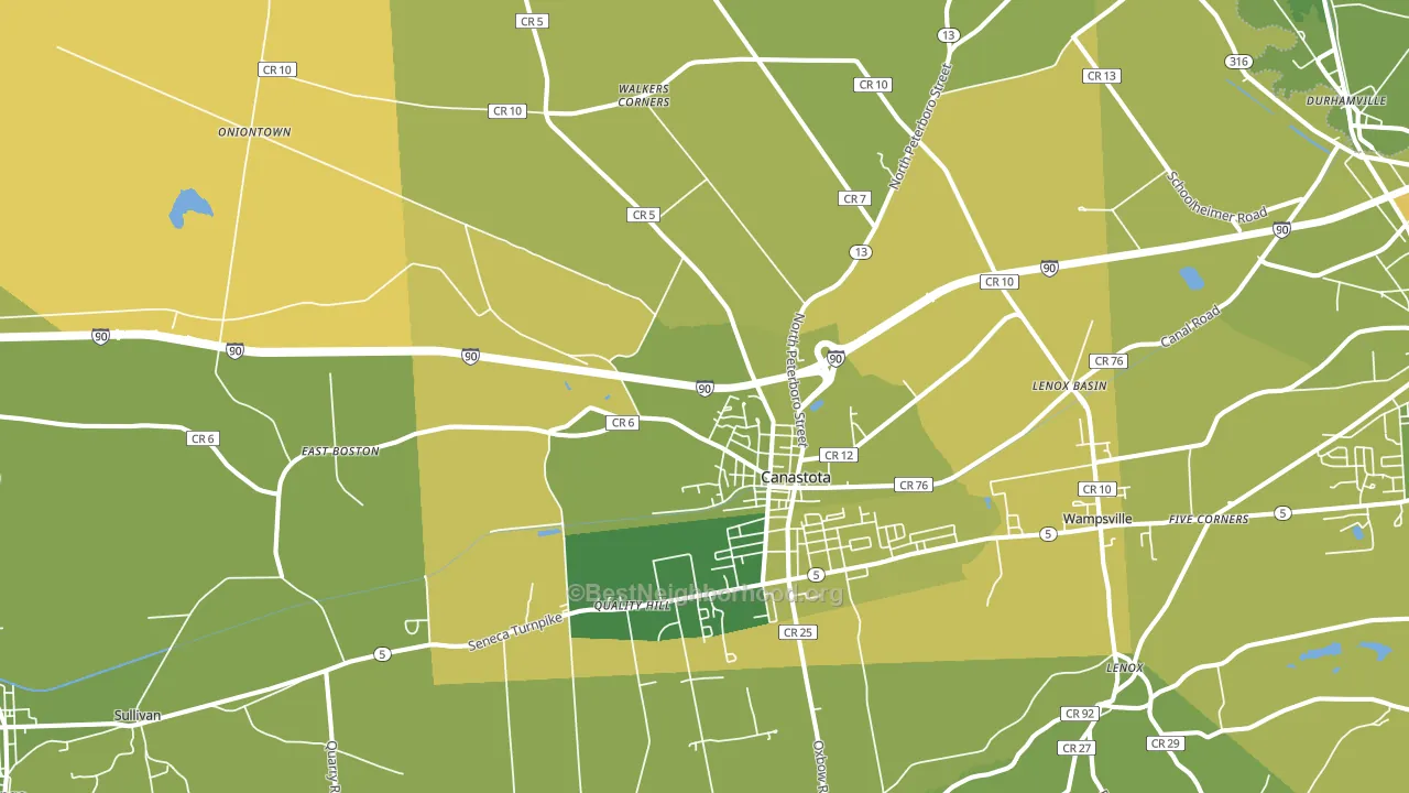Canastota, NY block-group voter-turnout map