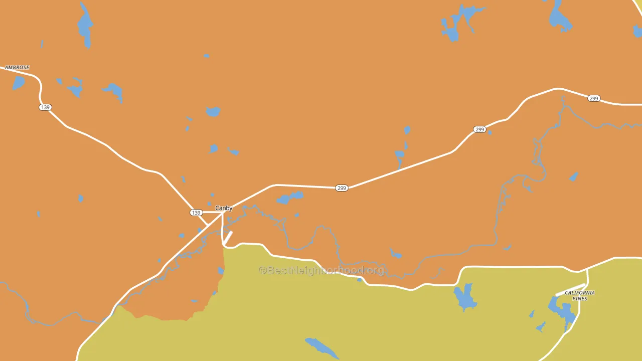 Canby, CA block-group voter-turnout map