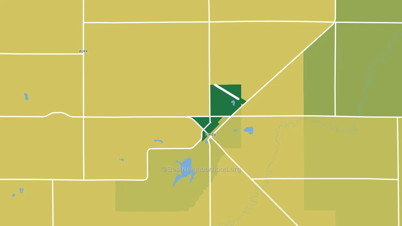 Canby, MN block-group voter-turnout map