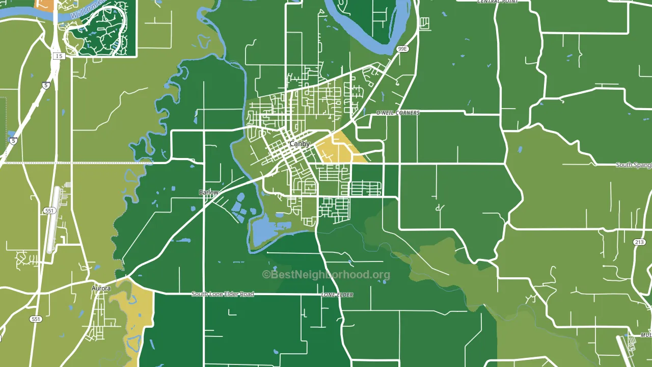 Canby, OR block-group voter-turnout map