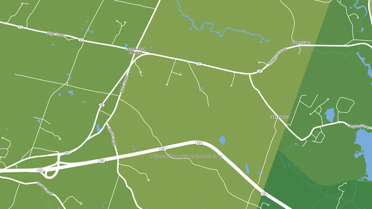 Candia Four Corners, NH block-group voter-turnout map