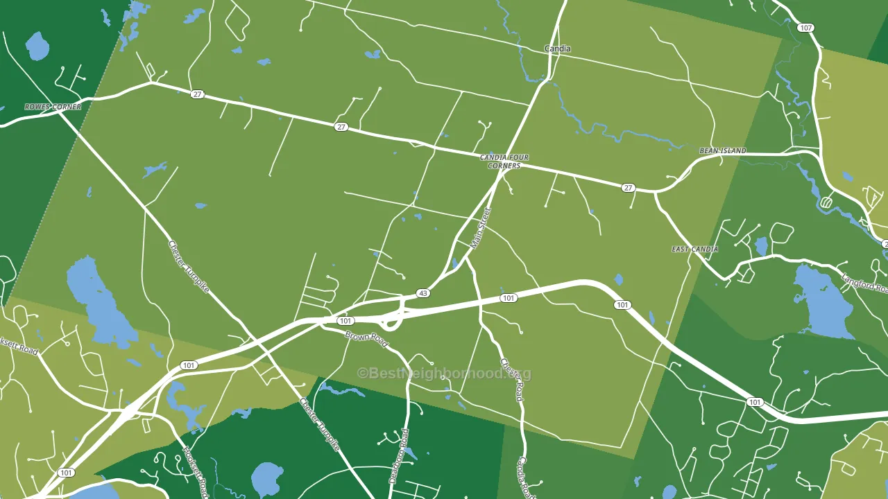 Candia, NH block-group voter-turnout map