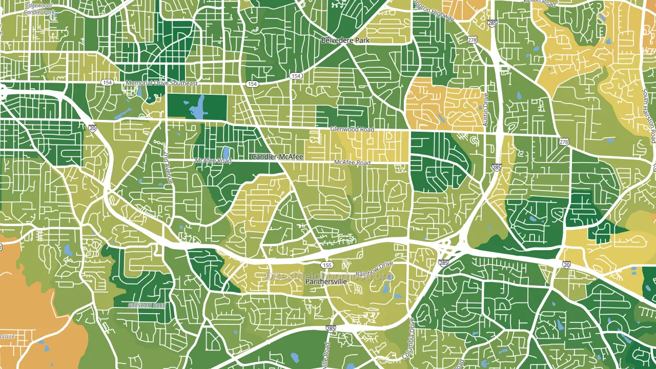 Candler-McAfee, GA block-group voter-turnout map