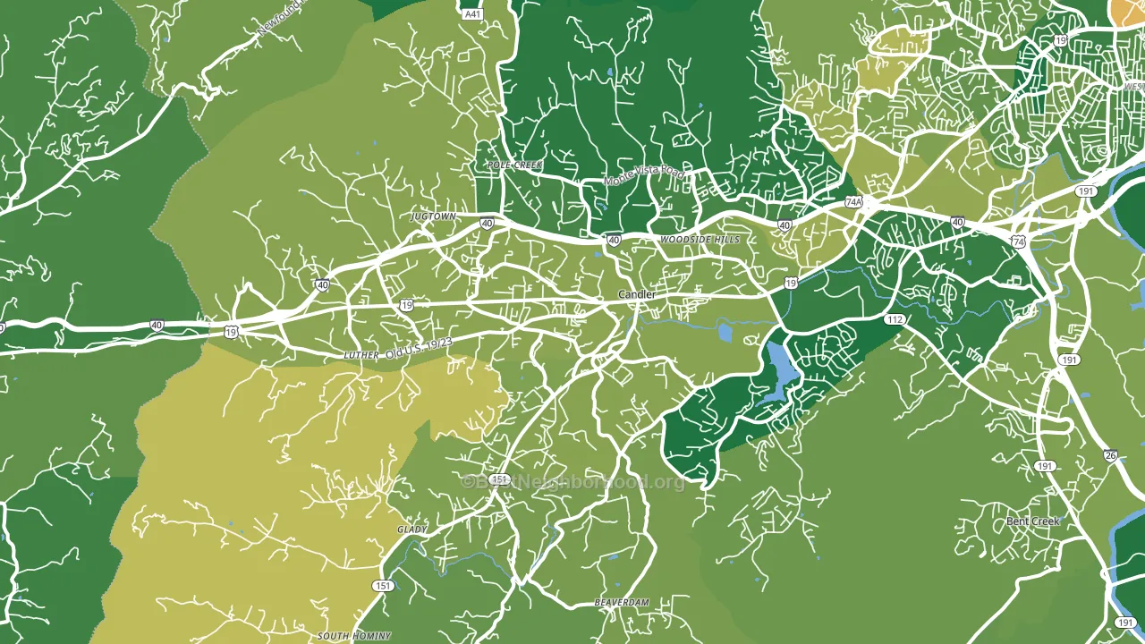 Candler, NC block-group voter-turnout map