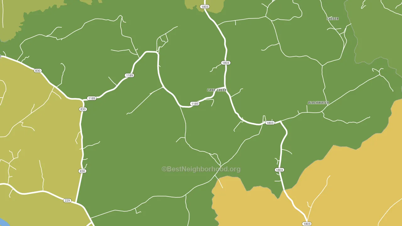 Cane Creek, KY block-group voter-turnout map