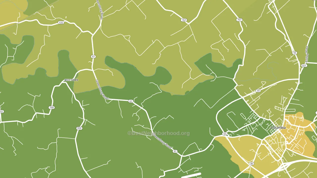 Cane Valley, KY block-group voter-turnout map
