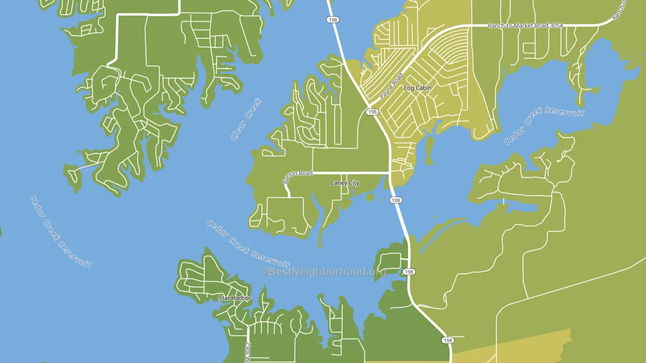 Caney City, TX block-group voter-turnout map