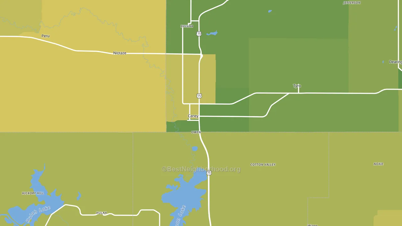 Caney, KS block-group voter-turnout map