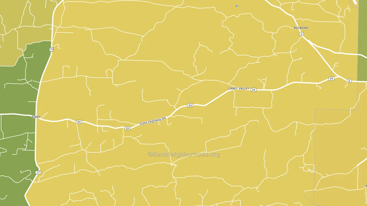 Caney Valley, AR block-group voter-turnout map