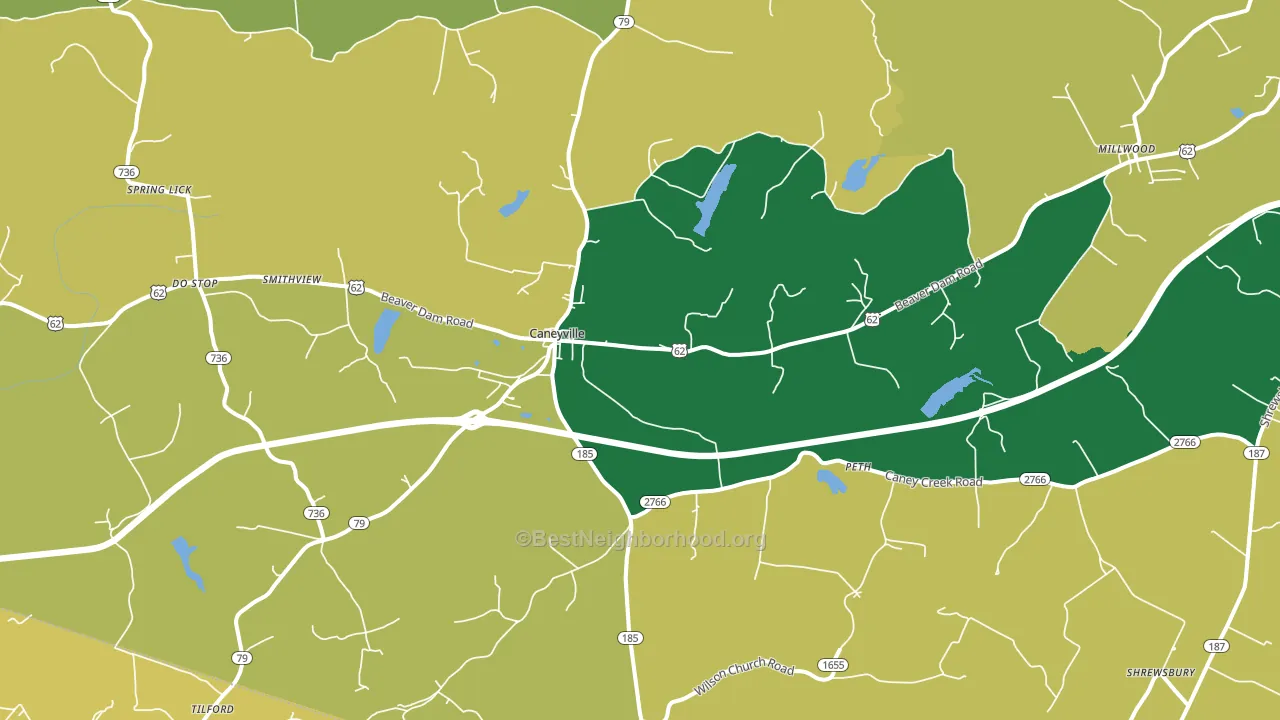 Caneyville, KY block-group voter-turnout map
