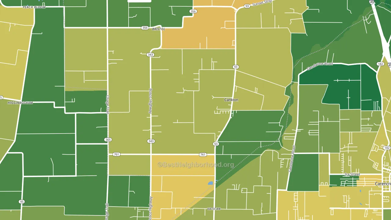 Cankton, LA block-group voter-turnout map