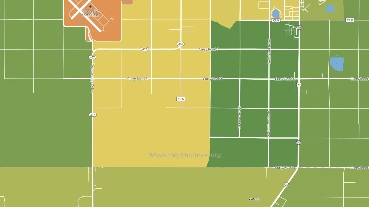 Cannon Air Force Base, NM block-group voter-turnout map