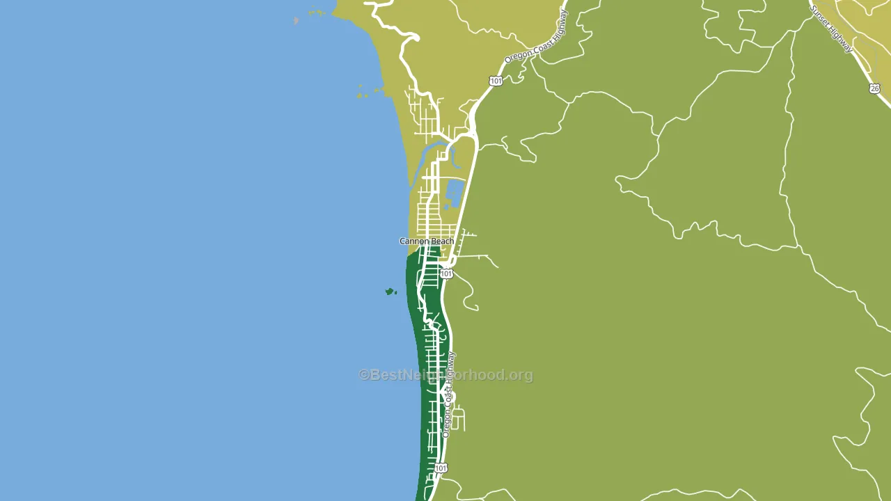 Cannon Beach, OR block-group voter-turnout map