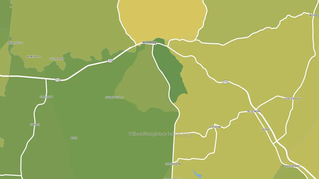 Cannon County, TN block-group voter-turnout map