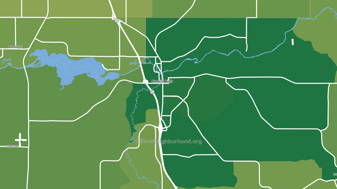 Cannon Falls, MN block-group voter-turnout map