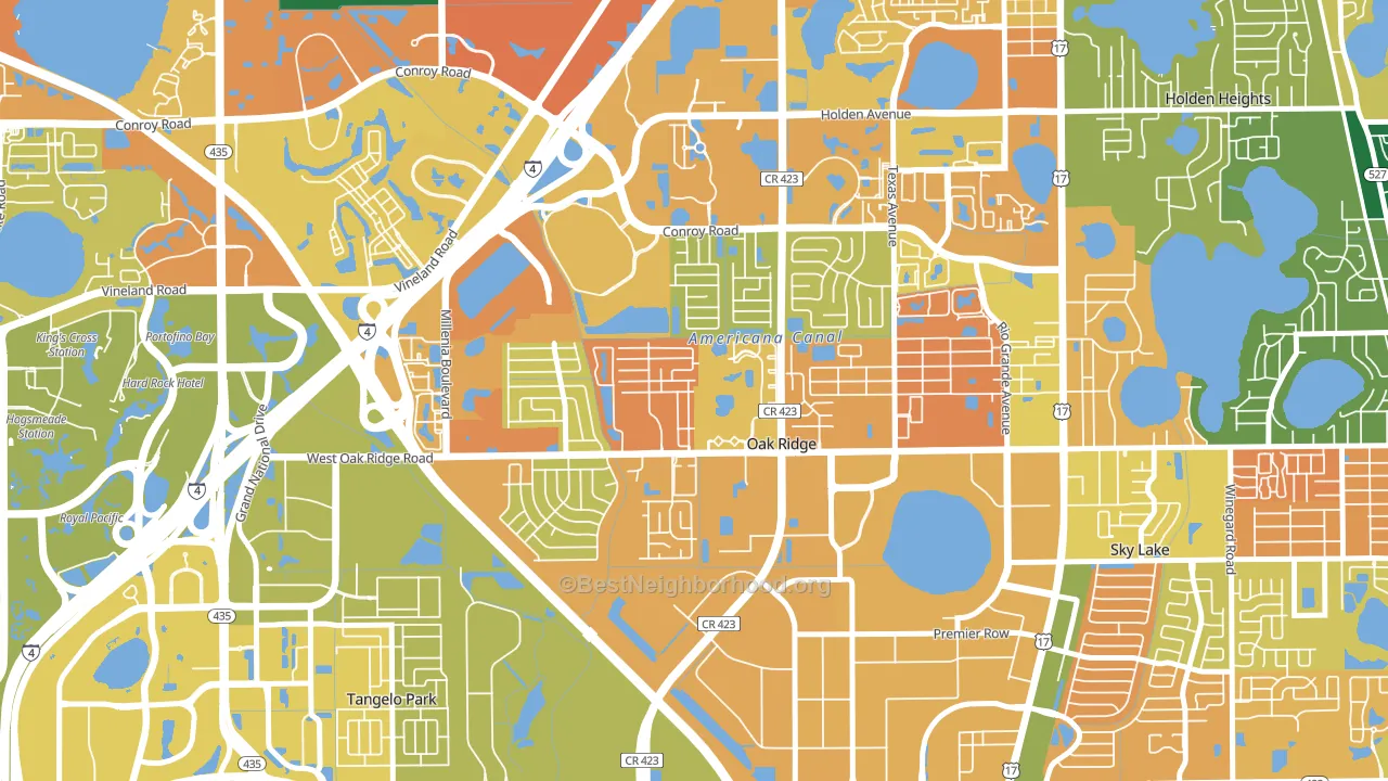 Cannongate-Orlando, Oak Ridge, FL block-group voter-turnout map
