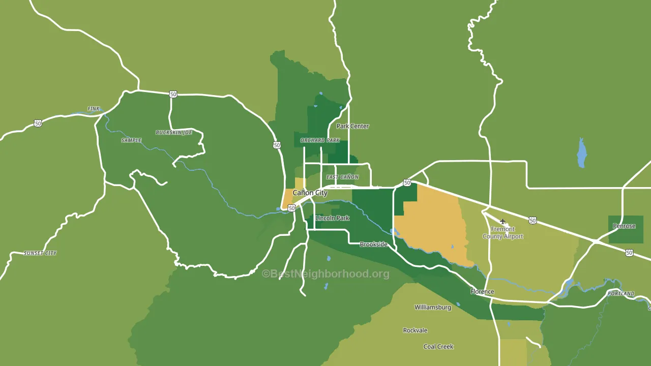 Canon City, CO block-group voter-turnout map