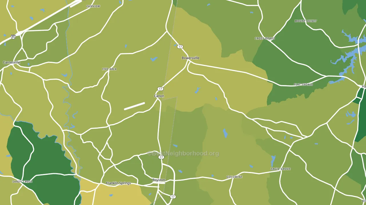 Canon, GA block-group voter-turnout map